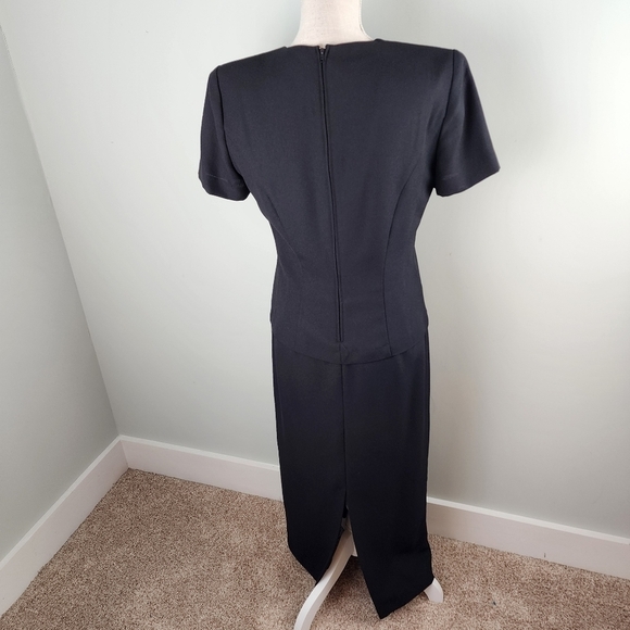 Jessica Howard Sequin Tiered Front Short Sleeve Full Length Lined Dress Size 8 - Picture 4 of 11